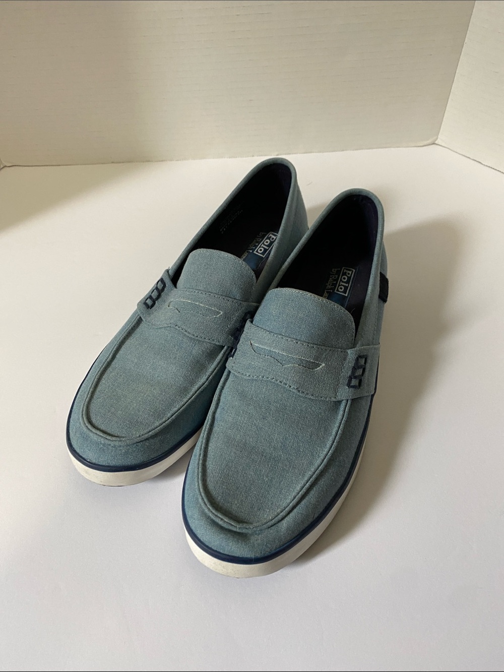 Polo Ralph Lauren Evan 10.5 Men Canvas Penny Loafers